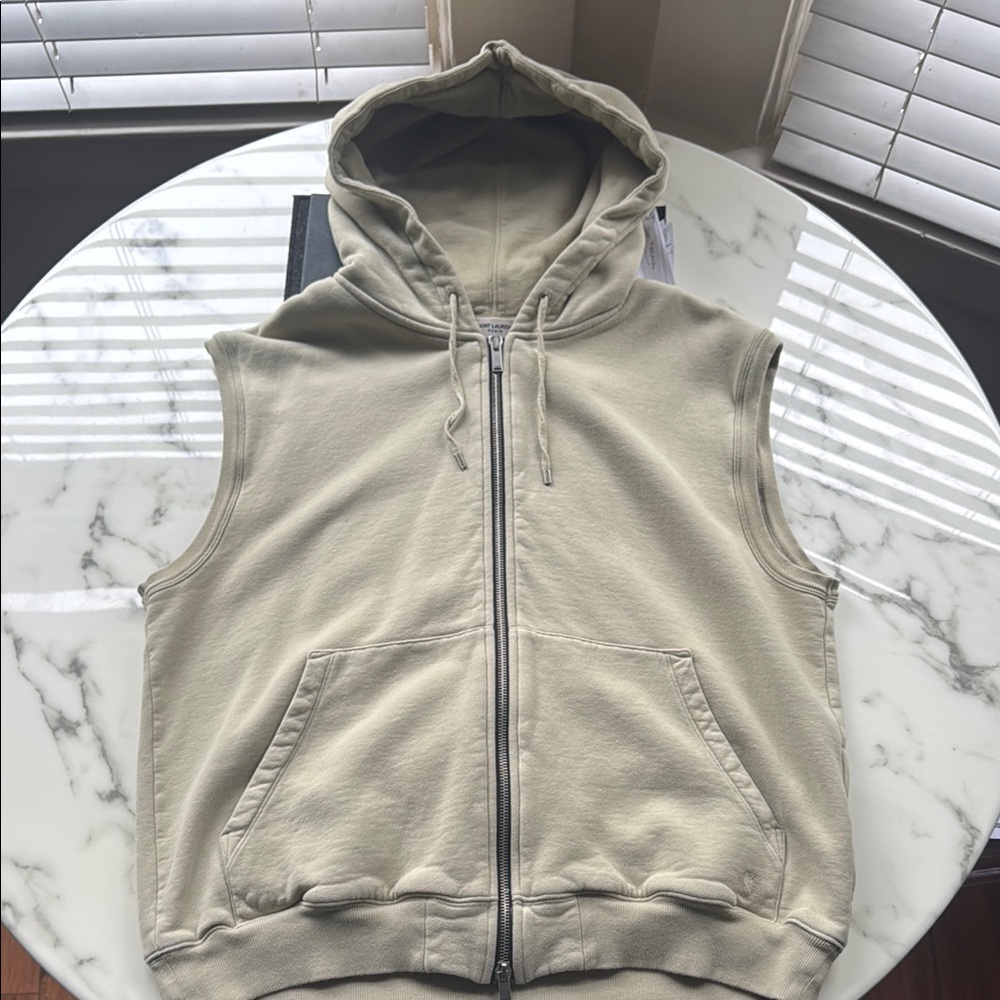 SAINT LAURENT Sleeveless Hoodie Vest